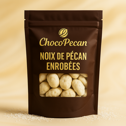 Noix de pécan enrobées de chocolat blanc